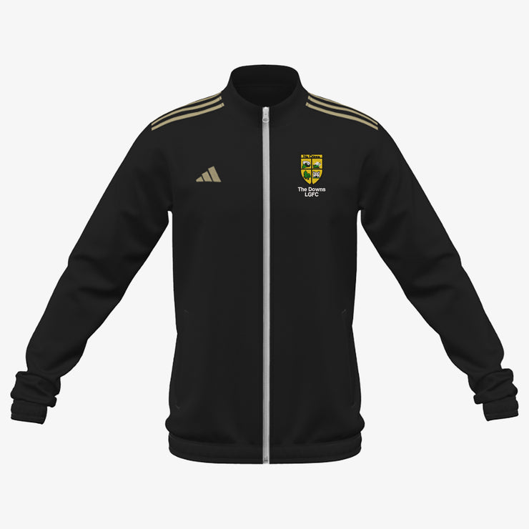 The Downs Ladies Adidas Club Anthem Zip Black/Metallic Gold