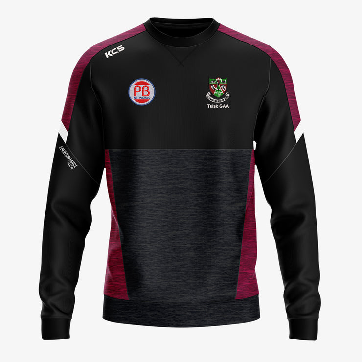 Tulsk GAA KCS Helios Crew Neck Top Black/Maroon/White