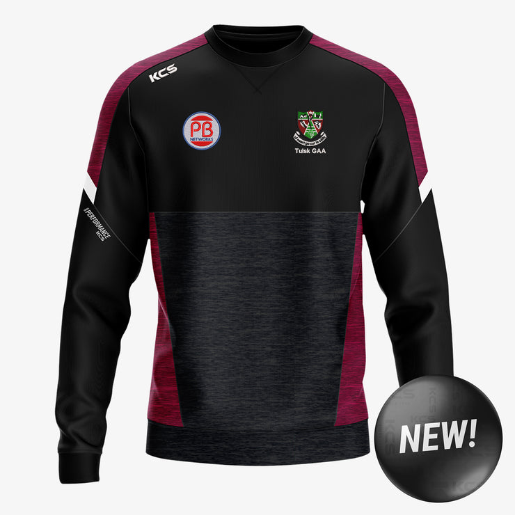 Tulsk GAA KCS Helios Crew Neck Top Black/Maroon/White