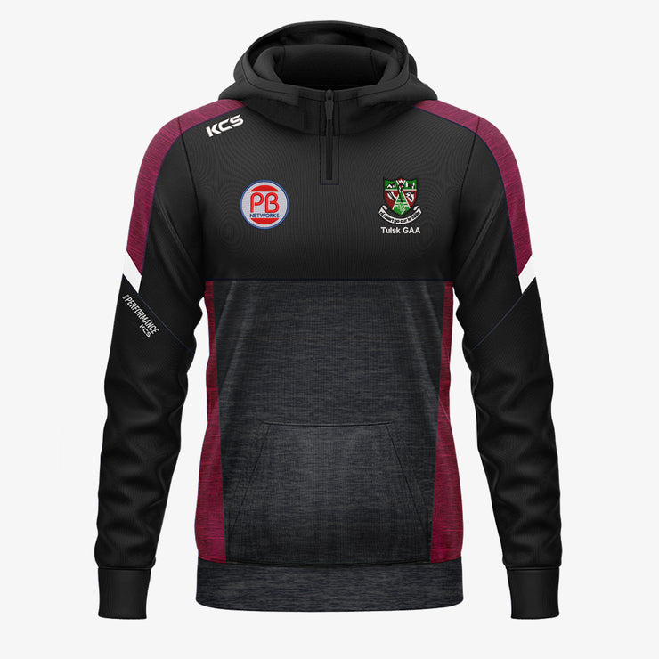Tulsk GAA KCS Helios Half Zip Hoodie Black/Maroon/White