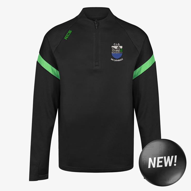 Cahir GAA KCS Kinova Quarter Zip Top Black/Green