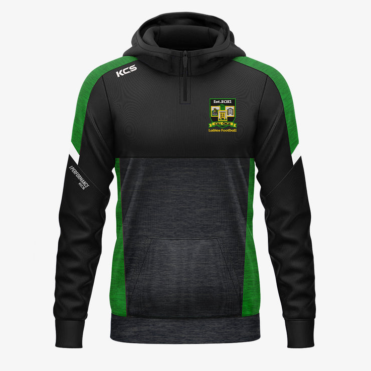 Cill Óige Ladies KCS Helios Half Zip Hoodie Black/Green/White