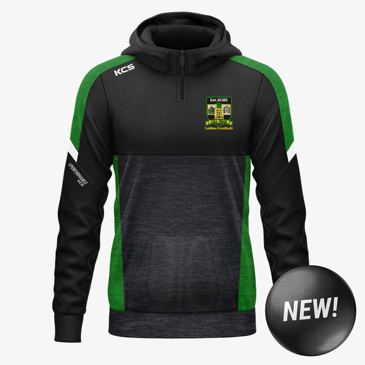 Cill Óige Ladies KCS Helios Half Zip Hoodie Black/Green/White