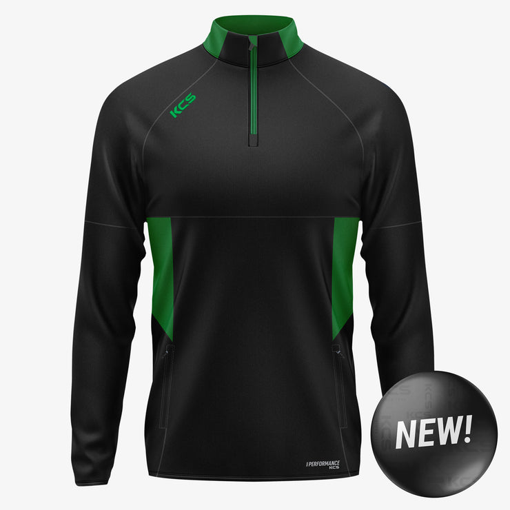 KCS Cosmos Half Zip Top Black/Green