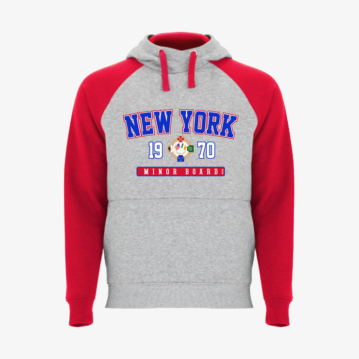 New York GAA Detroit Hoodie / Red / Melange Grey