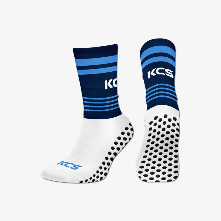 KCS SideStepz Grip Socks New 3 PACK (WHITE/NAVY/SKY BLUE)