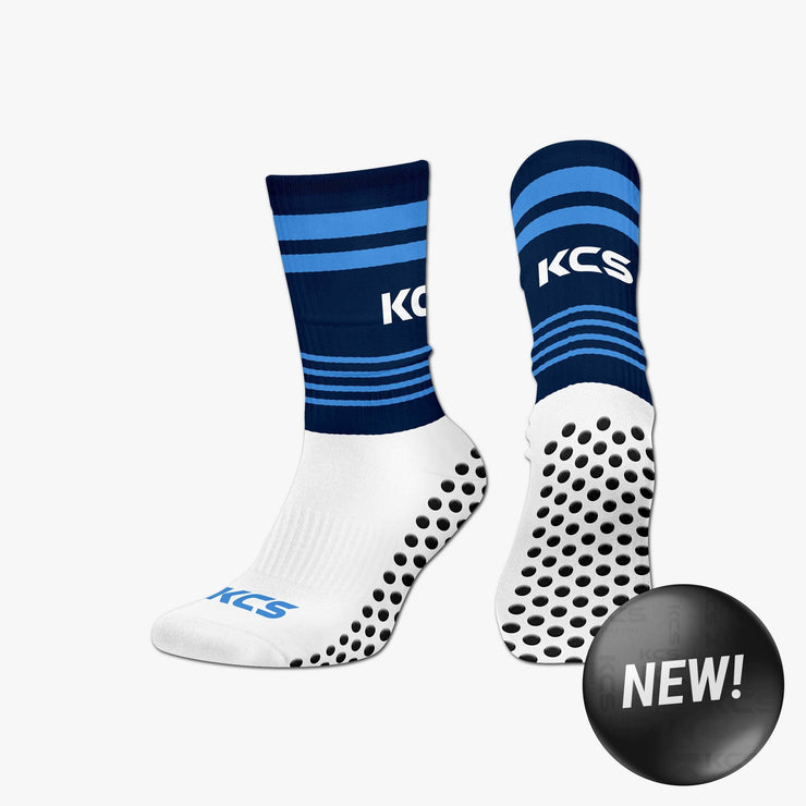 Wandsworth Gaels KCS SideStepz Grip Socks (WHITE/NAVY/SKY BLUE)