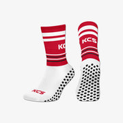 KCS SideStepz Grip Socks New 3 PACK (WHITE/RED/BLACK)