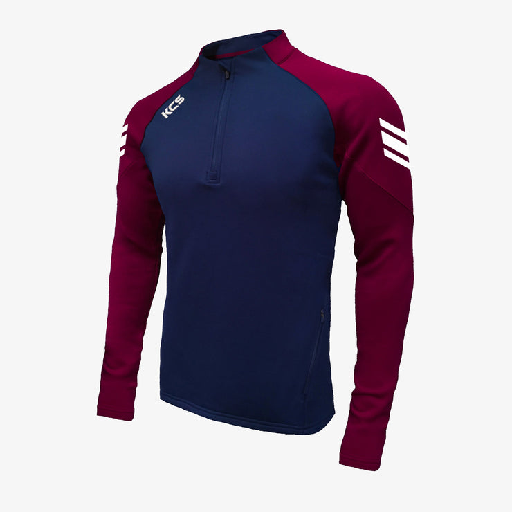KCS Soul Quarter Zip Top Navy/Maroon