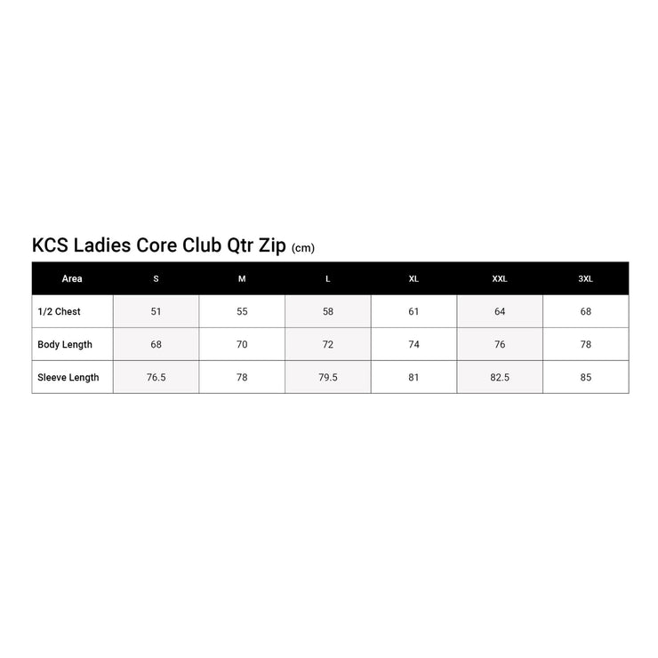 Irish Rail Order Window KCS Ladies Core Club Half Zip - Carbon