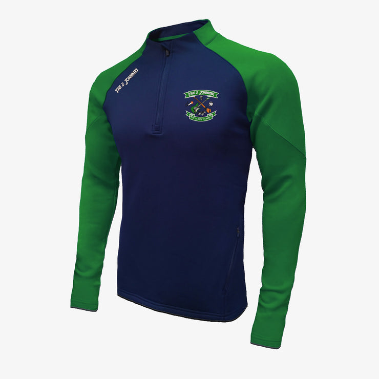 The 2 Johnnies KCS Soul Quarter Zip Top Navy/Green