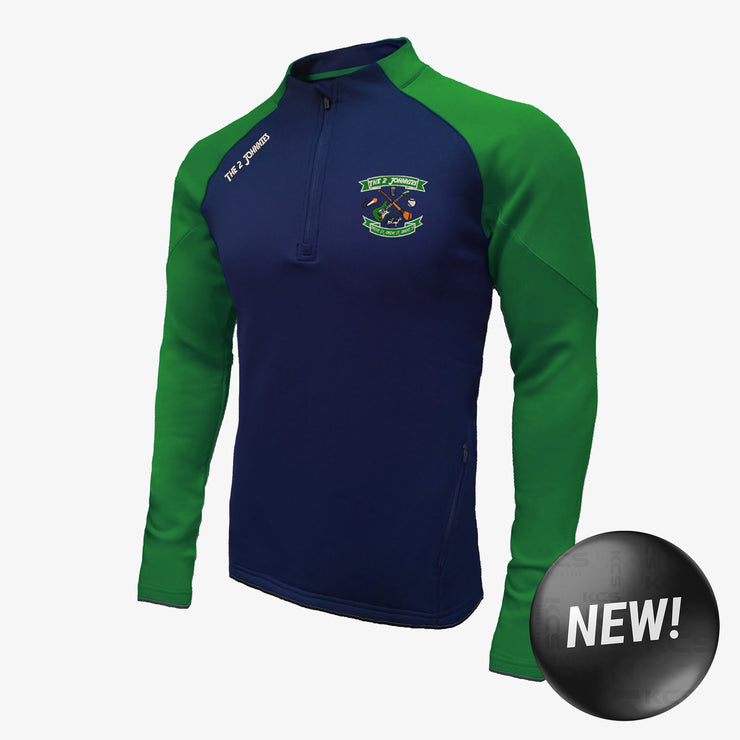 The 2 Johnnies KCS Soul Quarter Zip Top Navy/Green