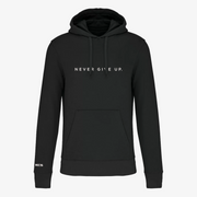 Never Give Up Classic Eco Friendly Hoodie - Black