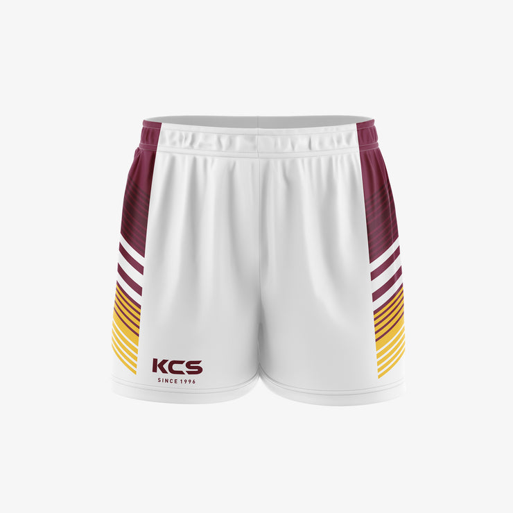 KCS GAA Shorts Design 92 - White, Maroon & Gold