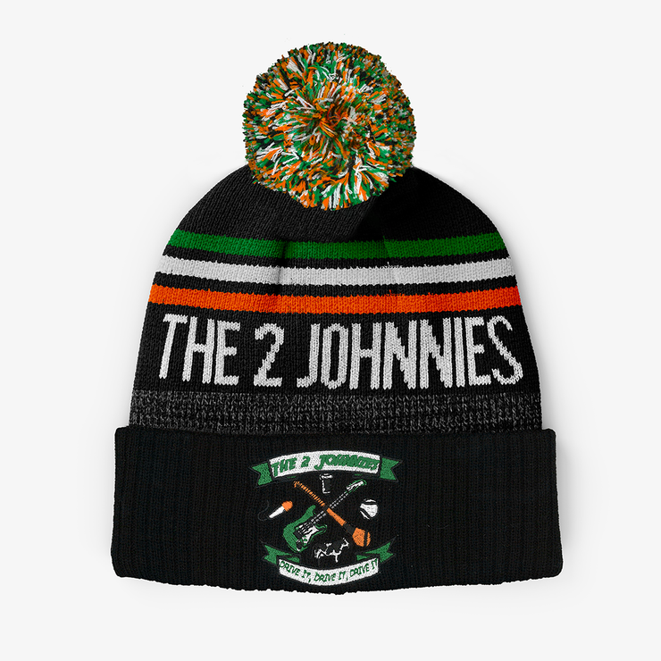 The 2 Johnnies Black Bobble Hat