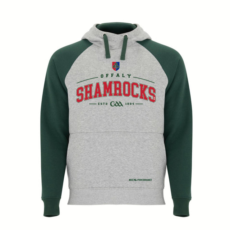 Shamrocks GAA Offaly Detroit Hoodie / Bottle Green / Melange Grey