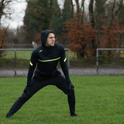 The Downs Ladies KCS Astro Hoodie- Black, Light Graphite & Fluorescent Lime