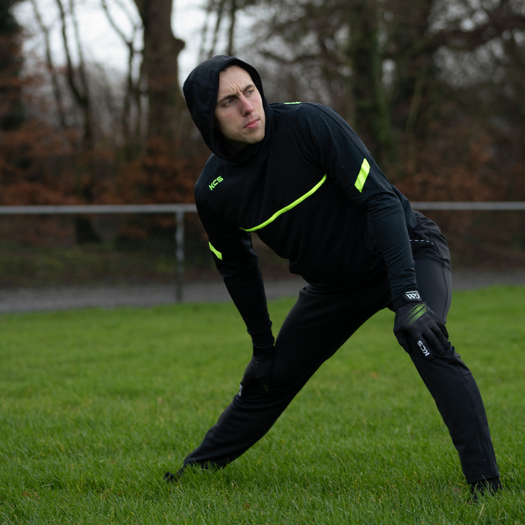 Naomh Colmcille Donegal KCS Astro Hoodie- Black, Light Graphite & Fluorescent Lime